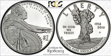 2016-P $1 100th Anniv. Nat'l Parks First Strike PR69DCAM