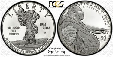 2016-P $1 100th Anniv. Nat'l Parks First Strike PR69DCAM