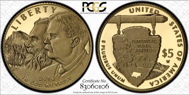 2016-W $5 100th Anniv. Nat'l Parks First Strike PR70DCAM