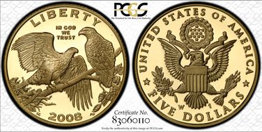 2008-W $5 Bald Eagle PR69DCAM