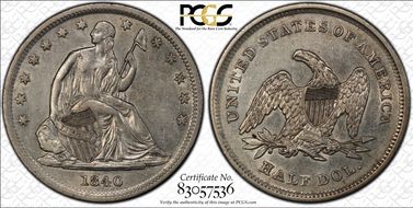 1840 50C WB-1 RPD Rev of 1839 AU53