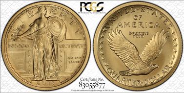 2016-W 25C 100th Anniversary  First Strike SP70