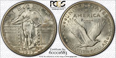 1917 25C Type 1 MS64FH