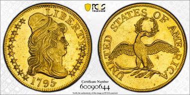 1795 $5 Small Eagle MS62