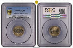 2016 $2 Olympic Team - Black Colorized MS66