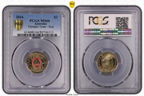 2016 $2 Olympic Team - Red Colorized MS66