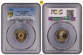 2016 $2 Olympic Team - Yellow Colorized MS65