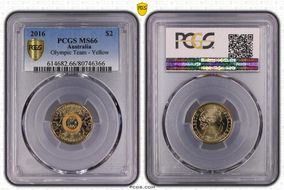 2016 $2 Olympic Team - Yellow Colorized MS66
