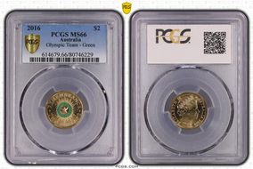 2016 $2 Olympic Team - Green Colorized MS66