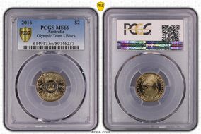 2016 $2 Olympic Team - Black Colorized MS66