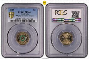 2016 $2 Olympic Team - Green Colorized MS66