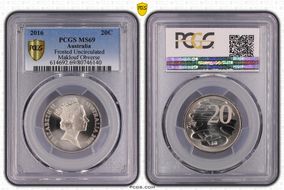 2016 20C Frosted Uncirculated Maklouf Obverse MS69