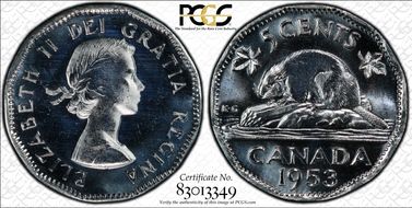 1953 5C Strap, Near Leaf MS65