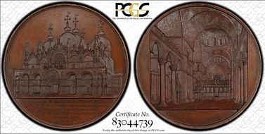 (1854) Medal Ross-M145 Hoyd-65 Bronzed AE Basilica of St. Mark SP64