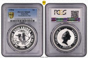 1994 $1 Kookaburra Ag MS69
