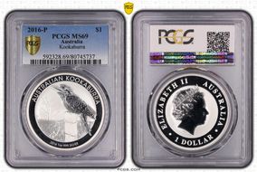 2016-P $1 Kookaburra Ag MS69