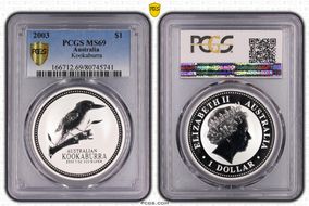 2003 $1 Kookaburra Ag MS69
