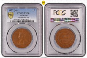 1927 (m) 1D Indian obverse VF30BN