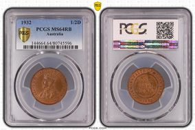 1932 1/2D MS64RB