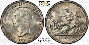 1911(a) Drachma KM-60  Ag MS64