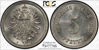 1875-A 5 Pfg J-3 MS63