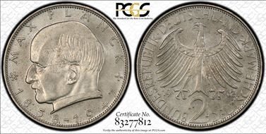 1962-D 2 Mk Planck MS65