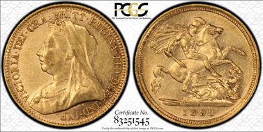 1893-S 1/2 Sov S-3881 Old Head AU53