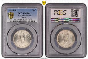 1944-S 50C KM-183  Ag MS66