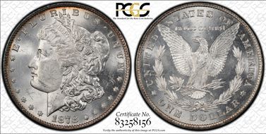 1878 8TF $1 VAM 20, Doubled Date MS63