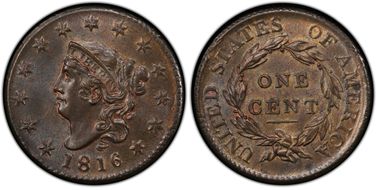 1816 1C Newcomb 4 MS65BN