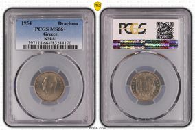 1954 Drachma KM-81 MS66+