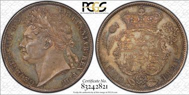 1821 1/2 Cr S-3807 Lightly Garnished MS63