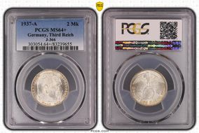 1937-A 2 Mk J-366 MS64+