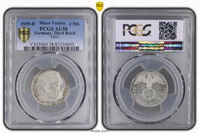 1939-D 2 Mk J-366 AU58