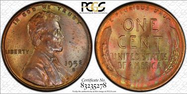 1952-S 1C MS65RB