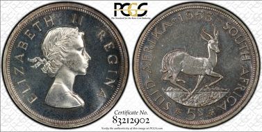 1953 5 Shil PR65