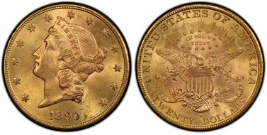 1899-S $20 MS64+