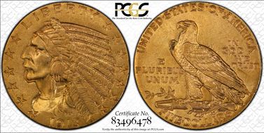 1913 $5 MS62