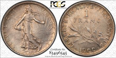 1900 1 Fr Gad-467 F-217 MS64