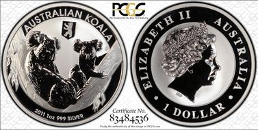 2011-P $1 Koala Ag w/Berlin Privy MS68