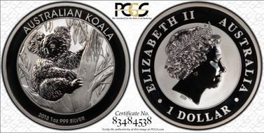 2013-P $1 Koala Ag MS69