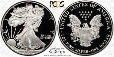 1988-S $1 Silver Eagle PR69DCAM