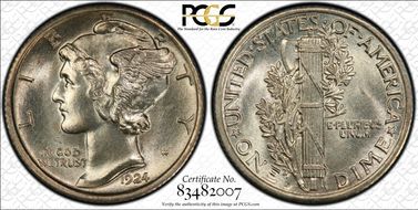 1924-D 10C MS66FB