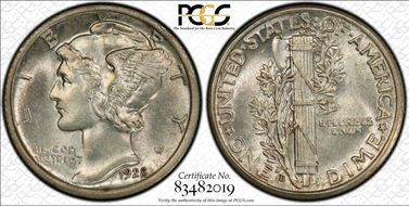 1928-D 10C MS63FB