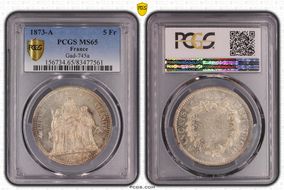 1873-A 5 Fr Gad-745a F-334 MS65