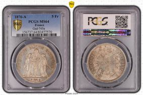 1876-A 5 Fr Gad-745a F-334 MS64