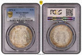 1876-A 5 Fr Gad-745a F-334 MS65+