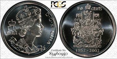 2002-P 50C Jubilee-Medallion Portrait MS67