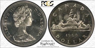 1968 $1 Dbl Horizon Line DHL-1 MS65