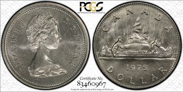 1975 $1 Voyageur Attached Jewels MS66